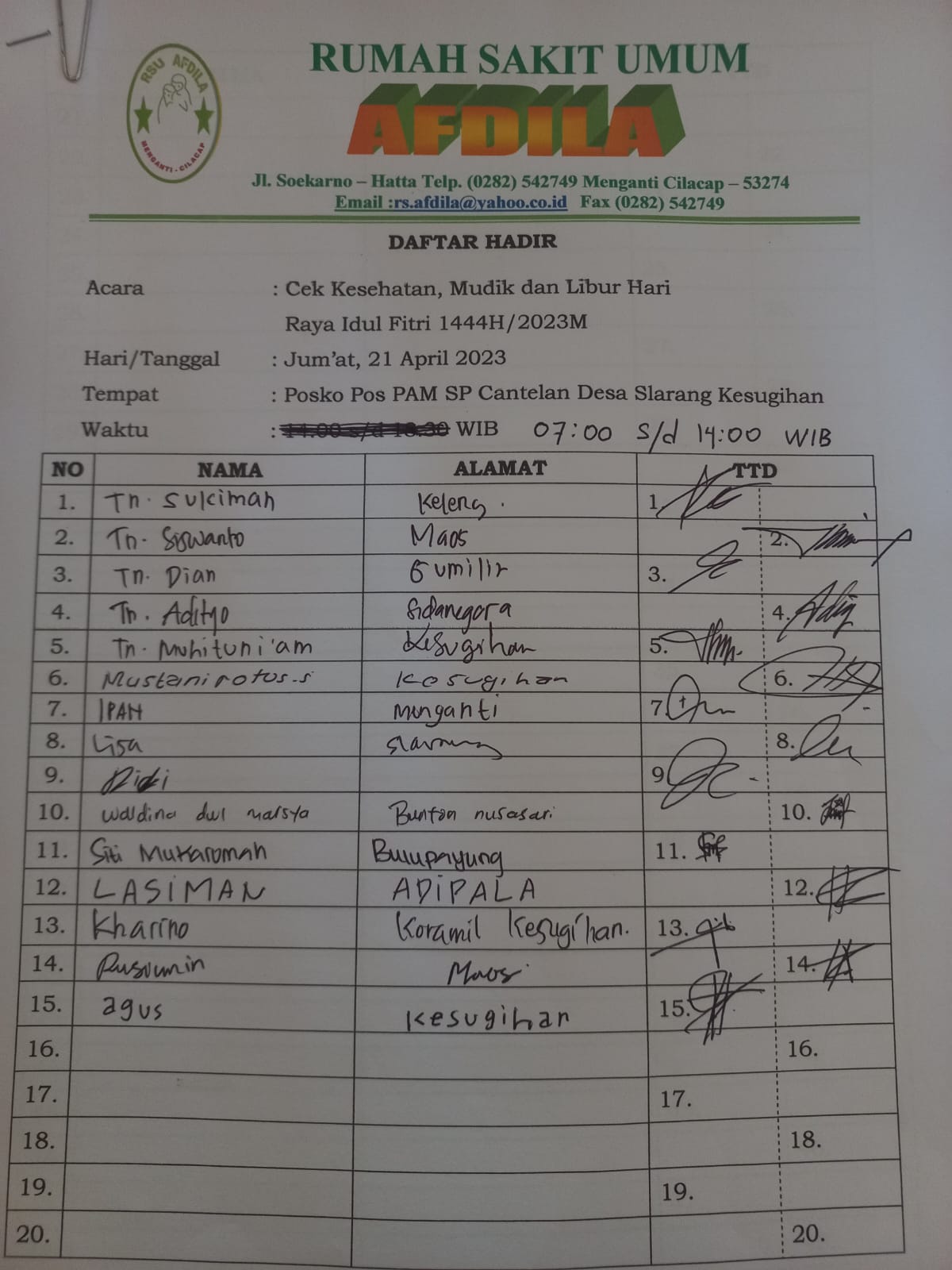 Orang -orang yang mudik lebaran dan melewati posko pospam Desa Cantelan, Slarang - kESUGIHAN