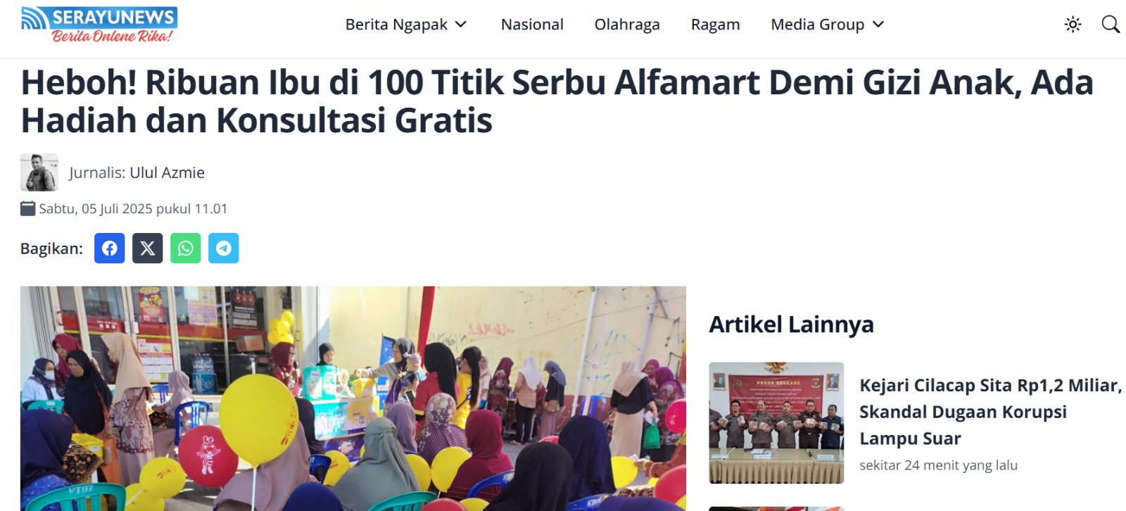 MASYARAKAT DI JL. DR. SUTOMO RT. 05 RW. 04 GUNUNG SIMPING Kec CILACAP TENGAH 