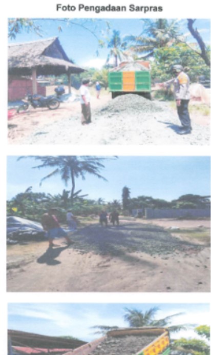 Bantuan Kegiatan Perbaikan Infrastruktur Jalan Pembelian Batu Belah, Krop, Pasir  Desa Bunton