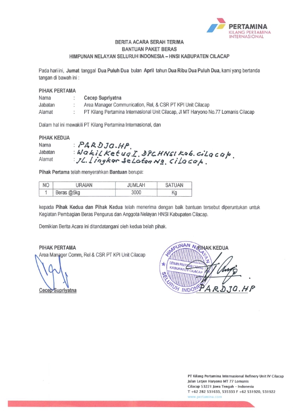 Anggota Nelayan Himpunan Nelayan Seluruh Indonesia (HNSI) Kabupaten Cilacap
