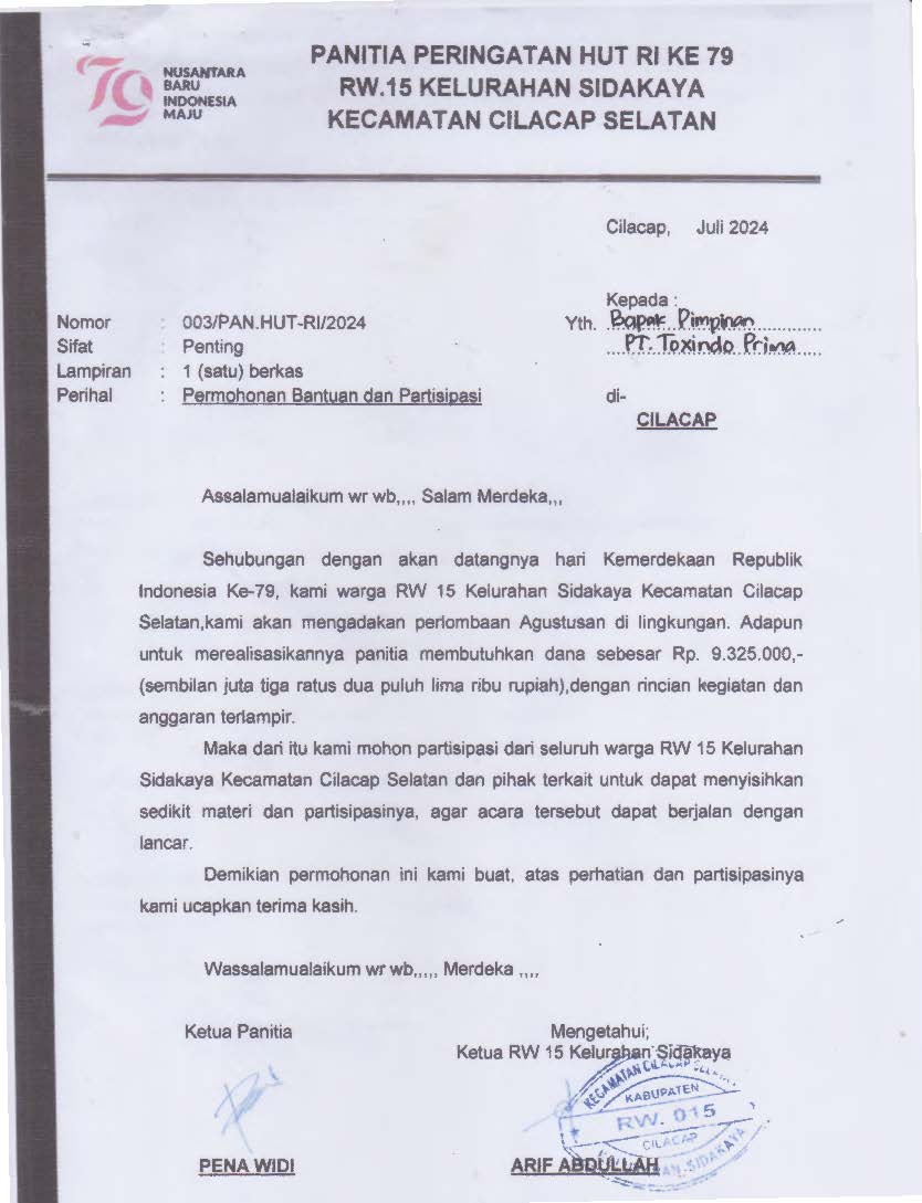 RW.15 Kel.Sidakaya, Kec.Cilacap Selatan