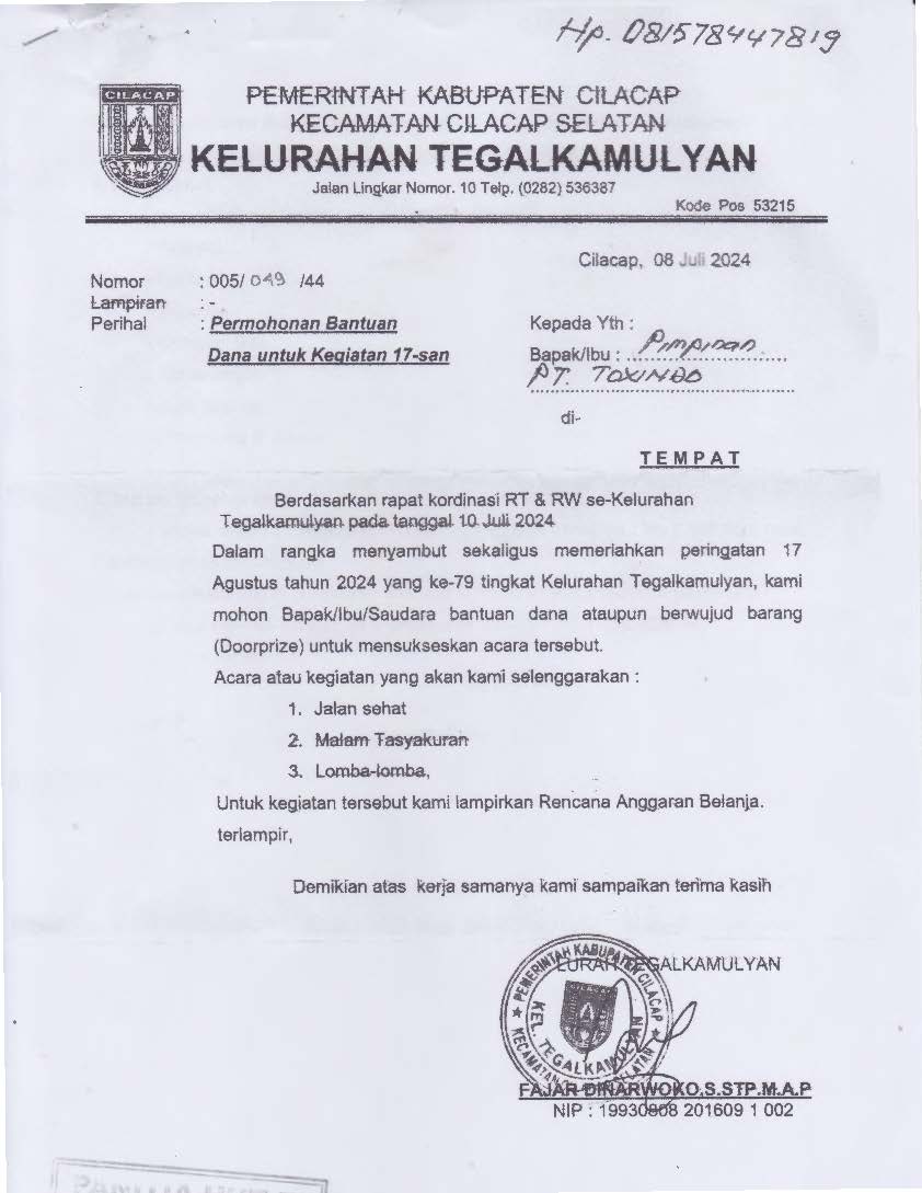 Kantor Keluraha Tegalkamulyan Cilacap Selatan