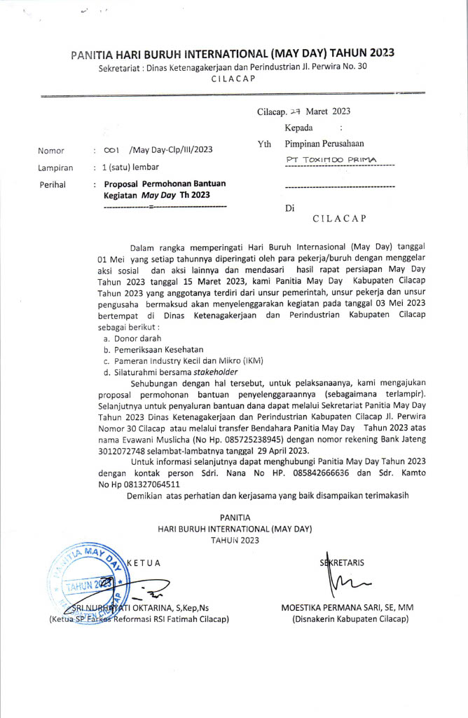 Panitia Hari Buruh International (May Day) Tahun 2023