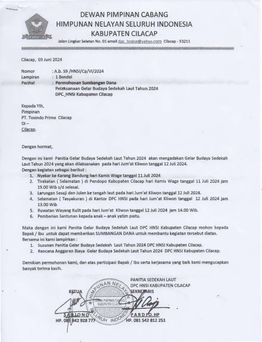 Himpunan Nelayan Seluruh Indonesia (HNSI) Kab. Cilacap