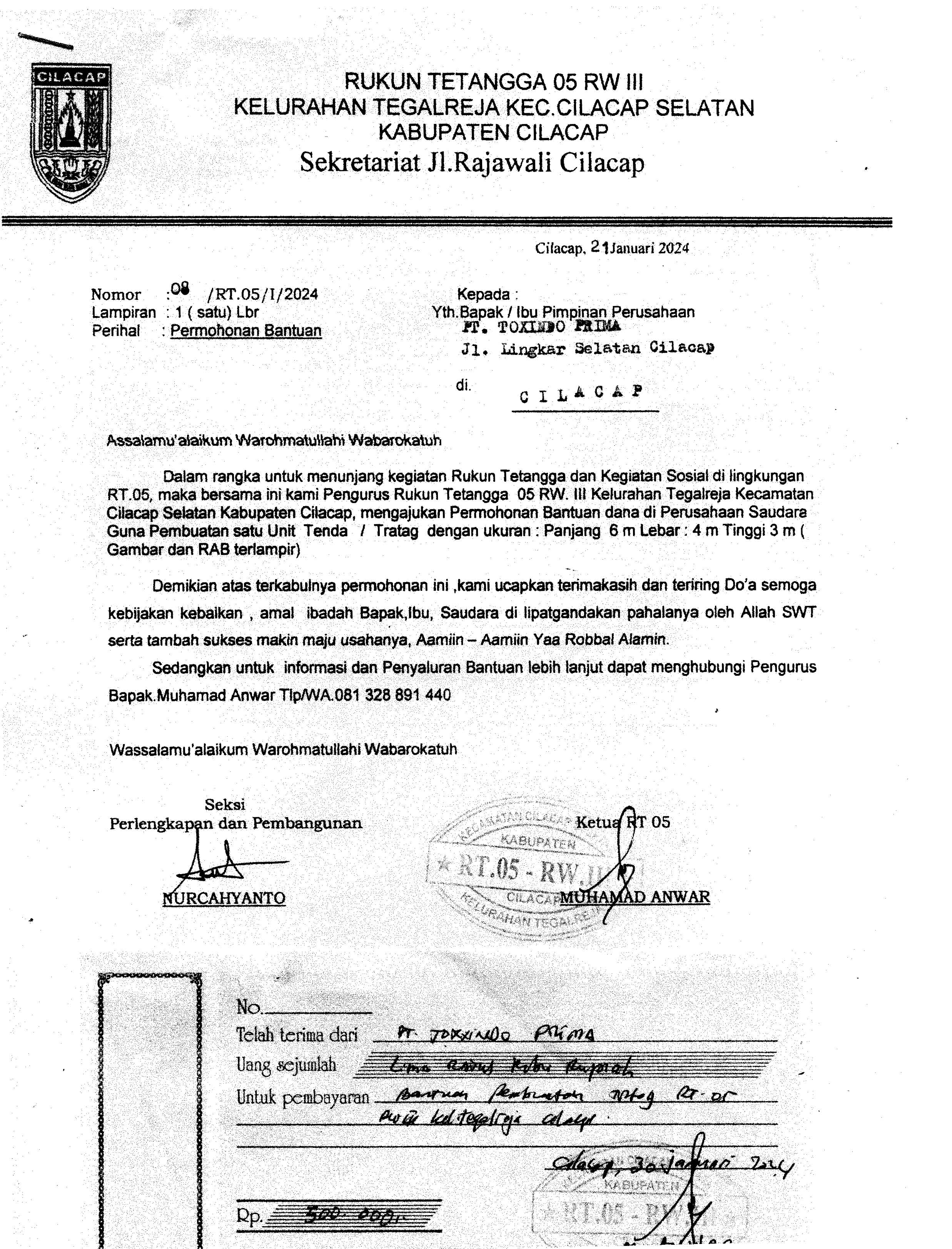 Pembangunan tenda/tratag 