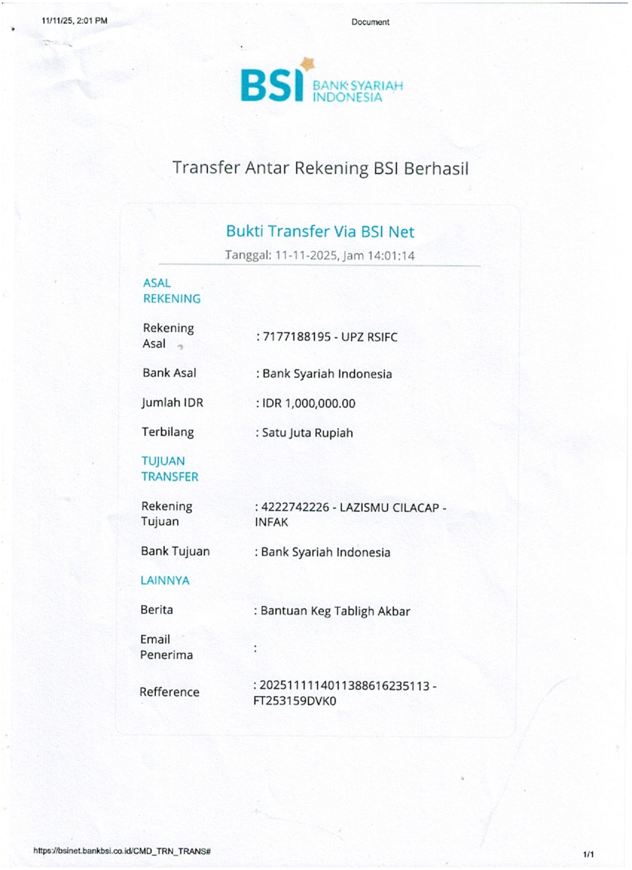 Panitia kegiatan Tabligh Akbar Milad Ke 113 Muhammadiyah